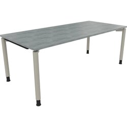 Neutralware 810043183 Schreibtisch 2000x900x680-820 4Fuß Rund si/Beton hell