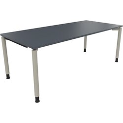 Neutralware 810043182 Schreibtisch 2000x900x680-820 4Fuß Rund si/Lavagrau