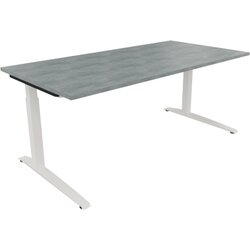 Neutralware 810027083 Schreibtisch 1800x900x650-850 Kufe Quadrat ws/Beton hell