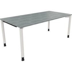 Neutralware 810041783 Schreibtisch 1800x900x680-820 4Fuß Rund ws/Beton hell