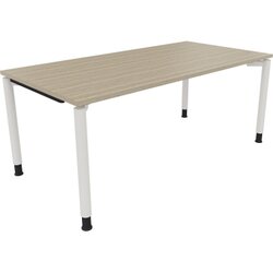 Neutralware 810041771 Schreibtisch 1800x900x680-820 4Fuß Rund ws/Eiche Natur