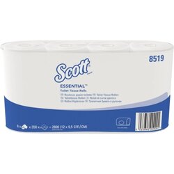 Scott® 8519 Toilettenpapier Tissue 2-lagig 8 Rollen à 350Bl.hochweiß
