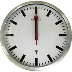 UNILUX 400124567 Wanduhr STATION Funk metallgrau