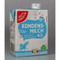 GUT & GÜNSTIG 19262/306904 Kondensmilch 4Prozent 340g 