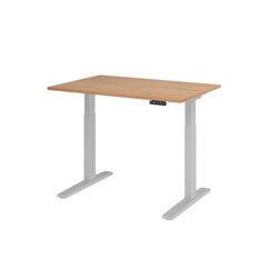 Hammerbacher VXMKA12/N/S Schreibt. el.120x80cm silber/nussbaum