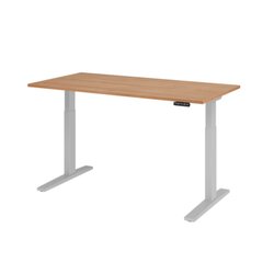 Hammerbacher VXMKA16/N/S Schreibt. el.160x80cm silber/nussbaum
