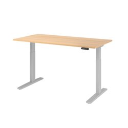 Hammerbacher VXMKA16/E/S Schreibt. el.160x80cm silber/eiche