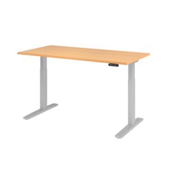 Hammerbacher VXMKA16/6/S Schreibt. el.160x80cm silber/buche
