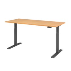 Hammerbacher VXMKA19/6/G Schreibt. el.180x80cm graphit/buche