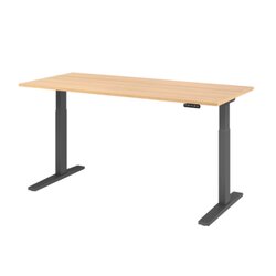 Hammerbacher VXMKA19/E/G Schreibt. el.180x80cm graphit/eiche