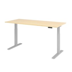 Hammerbacher VXMKA19/3/S Schreibt. el.180x80cm silber/ahorn
