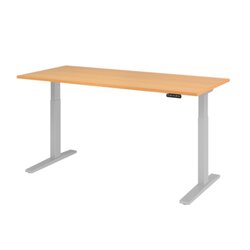 Hammerbacher VXMKA19/6/S Schreibt. el.180x80cm silber/buche