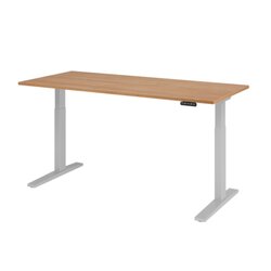 Hammerbacher VXMKA19/N/S Schreibt. el.180x80cm silber/nussbaum