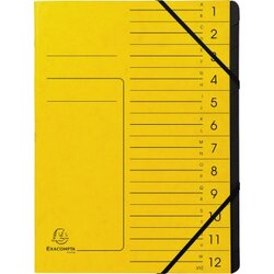 Exacompta 541209E Ordnungsmappe DIN A4 12Fächer Karton gelb