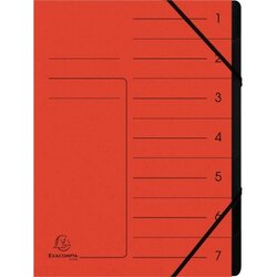 Exacompta 540705E Ordnungsmappe DIN A4 7Fächer Karton rot