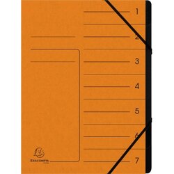 Exacompta 540704E Ordnungsmappe DIN A4 7Fächer Karton orange