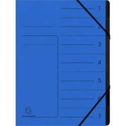Exacompta 540702E Ordnungsmappe DIN A4 7Fächer Karton blau