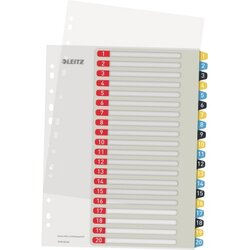 Leitz 12490000 Register Cosy A4 bedruckbar PP farbig 1-20
