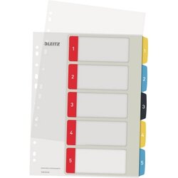 Leitz 12400000 Register Cosy A4 bedruckbar PP farbig 1-5