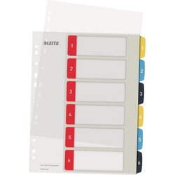 Leitz 12460000 Register Cosy A4 bedruckbar PP farbig 1-6