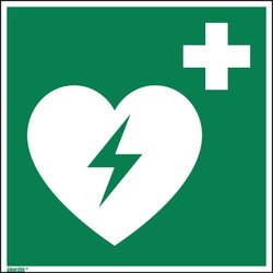 Neutralware 195051200 Hinweisschild Defibrilator  ISO 7010 200x200mm 