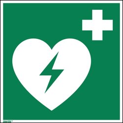 Neutralware 195048800 Hinweisschild Defibrilator   E010 200x200mm 
