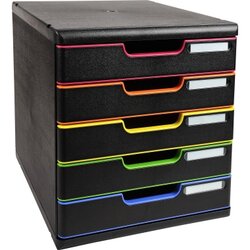 Exacompta 301914D Schubladenbox Modulo A4+ 5Schübe sw/harlekin/sw