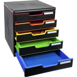 Exacompta Schubladenbox MODULO Black Office 5 Schubladen geschlossen DIN A4+ schwarz