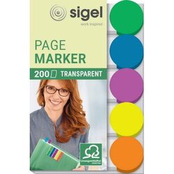 SIGEL HN301 Haftmarker Film 12x50mm gn,bl,pi,ge,or 200Bl/Pack