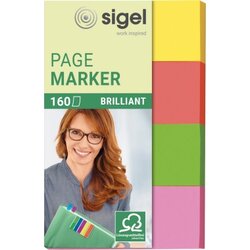 SIGEL HN630 Haftmarker Brillant 20x50mm farbig sortiert 4 St./Pack.