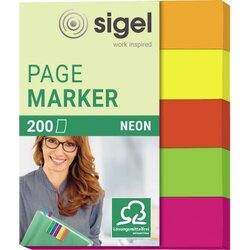 SIGEL HN655 Haftmarker Neon 12x50mm 200Bl. sortiert 5 St./Pack.