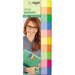 SIGEL HN682 Haftmarker Multicolor 50x150mm f. sort 500 Bl./Pack.