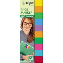 SIGEL HN684 Haftmarker 44x12,5mm sort. 500 Bl./Pack.