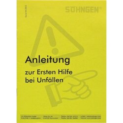 SÖHNGEN® 8001004 Anleitung Erste-Hilfe Heftform nach BGI 503
