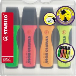 STABILO® 73/4 Textmarker BOSS EXECUTIVE 2-5mm sortiert 4 St./Pack.