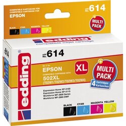 edding 18-614 Tintenpatrone wie Epson 502XL sw/c/m/y 4 St./Pack.