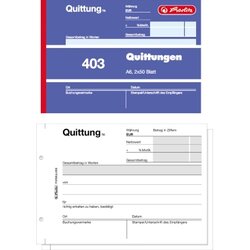 Herlitz 886614 Quittungsblock 403 A6 quer Blaupapier 2x50Blatt