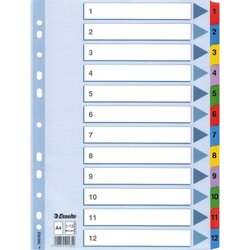 Esselte 100162 Register 1-12 DIN A4 Mylar weiß