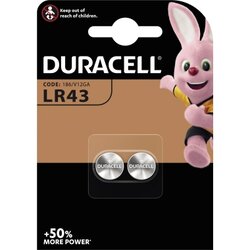 DURACELL 052581 Knopfzelle Electronics LR43 1,5V 2 St./Pack.