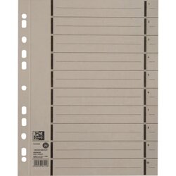 Oxford 400004668 Trennblatt DIN A4 250g Karton grau 100 St./Pack.