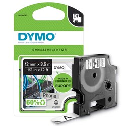 DYMO® S0718040 Schriftbandkassette D1 12mmx3,5m sw/ws