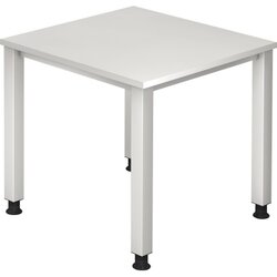 Hammerbacher VQS08/W/S Schreibtisch 4Fuß 80x80cm weiß