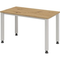 Hammerbacher VQS612/R/S Schreibtisch 4Fuß 120x67cm eiche/silber