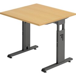 Hammerbacher VOS08/6/G Schreibtisch C-Fuß 80x80cm buche/graphit