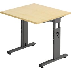 Hammerbacher VOS08/3/G Schreibtisch C-Fuß 80x80cm ahorn/graphit