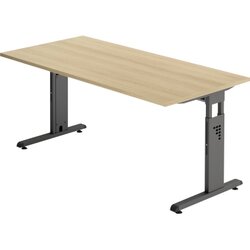 Hammerbacher VOS16/E/G Schreibtisch C-Fuß 160x80cm eiche/graphit
