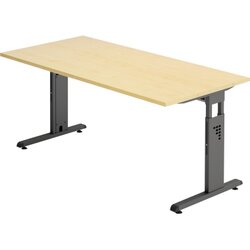 Hammerbacher VOS16/3/G Schreibtisch C-Fuß 160x80cm ahorn/graphit