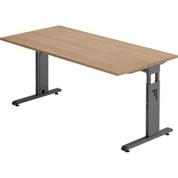 Hammerbacher VOS16/N/G Schreibtisch C-Fuß 160x80cm nussbaum/graphit