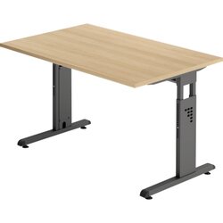 Hammerbacher VOS12/E/G Schreibtisch C-Fuß 120x80cm eiche/graphit