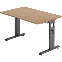 Hammerbacher VOS12/N/G Schreibtisch C-Fuß 120x80cm nussbaum/graphit